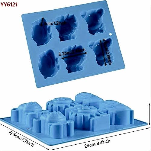 YY6121 Sevimli Vahşi Hayvanlar 6'lı Set Silikon Kalıp